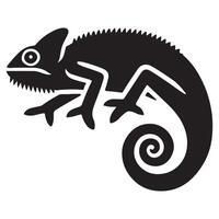 Stylized Chameleon Silhouette Art vector