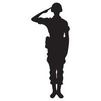 Silhouette Image of a Female Soldier Rendering a SaluteSilhouette Image of a Female Soldier Rendering a Salute vector