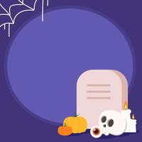 Halloween frame. Abstract Halloween Greeting Card Template with Free Text Space- Frame Silhouette. Trick or treat design with cute pumpkin. vector