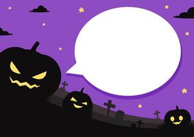 Halloween frame. Abstract Halloween Greeting Card Template with Free Text Space- Frame Silhouette. Trick or treat design with cute pumpkin. vector