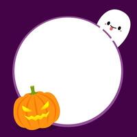 Halloween frame. Abstract Halloween Greeting Card Template with Free Text Space- Frame Silhouette. Trick or treat design with cute pumpkin. vector