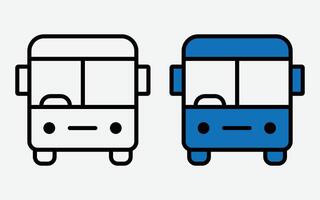 Bus Icon . Front view School Bus Icon. Transportation Bus. vector