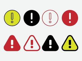 Exclamation Danger Icon . Danger Alert Sign. Warning Icon Bundle . Exclamation Danger Sign. vector
