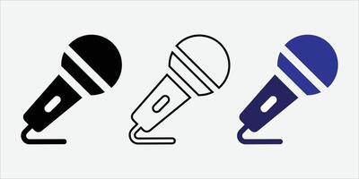 Microphone Icon . Microphone Icon Bundle. Speaker Icon. Hand Mic. vector