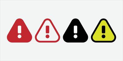 Exclamation Danger Icon . Danger Alert Sign. Warning Icon Bundle . vector