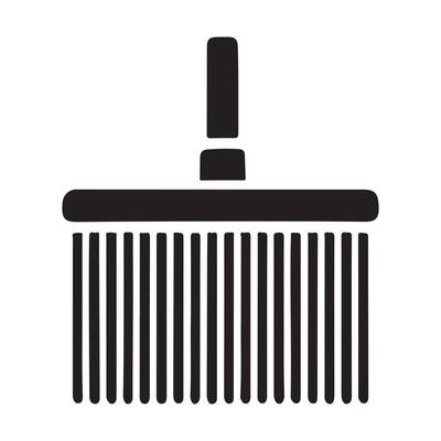 Silhouette Illustration of a Simple Broom Cleaning Tool