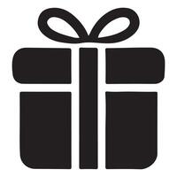 A Beautifully Wrapped Gift Box Silhouette Illustration vector
