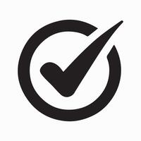 Check Mark in Circle Silhouette Illustration for Approval vector