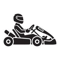 Silhouette Illustration of a Go-Kart Racer vector