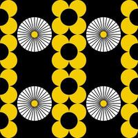 Floral Seamless Pattern Daisy Geometric Circle Flower Motif Graphic For Textile Print Product Backgrounds. vector