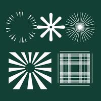 Circle Symbol Snowflake Sunlight Grid Stripes Tartan Simplicity Illustration For Print Minimal Motif Geometric Patchwork. vector