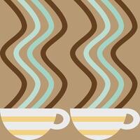 Motif Coffee Cup Simplicity Minimal Geometric Background Abstract Wallpaper Print. vector