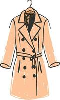 An illustration of a coat hanging on a hanger vector