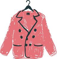 A pink coat hanging on a hanger vector