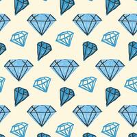 Diamonds seamless pattern in hand drawn style vector