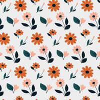 Florals botanical seamless pattern in hand drawn style vector