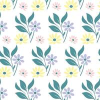 Florals botanical seamless pattern in hand drawn style vector