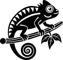 Chameleon on a branch vector