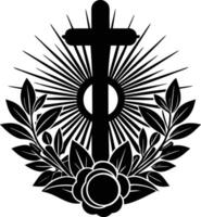 Cross with sunburst vector