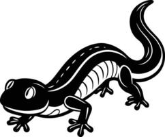 A black and white lizard with long tail vector