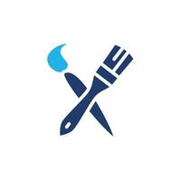 crossed Paint brush colored icon design good for web or mobile app vector