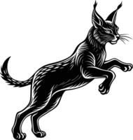 Lynx cat running vector