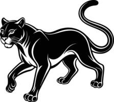 A black panther walking on a white background vector