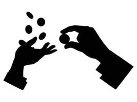 Silhouette of Hand Poses Showing Different Counting Gestures vector