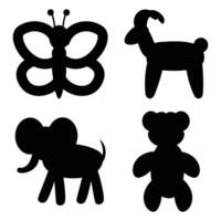 Silhouette of Animals Shaped as Balloons Floating in the Air vector