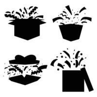 Silhouette of a Surprising Gift Box with Sparkling Effects vector