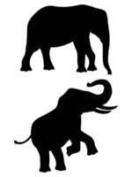 Silhouette of Elephants Walking Across the Horizon vector