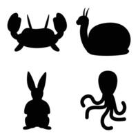 Silhouette of Animals Shaped as Balloons Floating in the Air vector