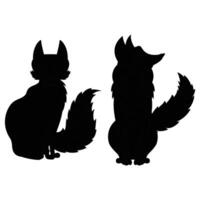 Silhouette of a Fox Standing Gracefully in the Wilderness vector