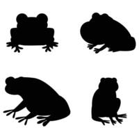 Silhouette of a Frog Sitting on a Lily Pad vector