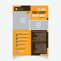 editable construction flyer template design layout vector