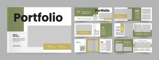 landscape architecture portfolio design, portfolio layout, interior portfolio template vector