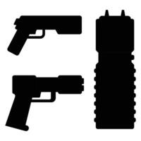 Silhouette of a Taser Gun on a Dark Background vector
