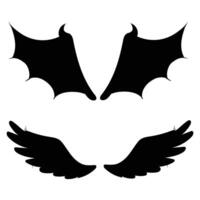 Silhouette of Bird Wings in Flight Against the Sky vector