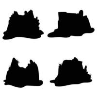 Silhouette of Mountain, Hill, and Rock Formation at Dusk vector