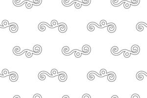 Black and white seamless swirl pattern with abstract shapes, perfect for children coloring pages or creative projects. vector