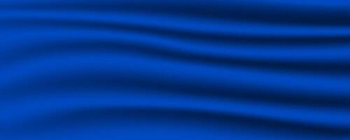 a blue background with waves of fabric vector