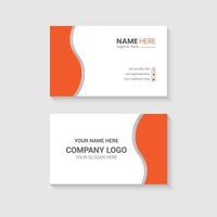 Orange color business card design vector