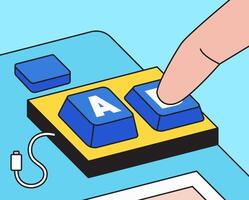 Pressing Device Buttons vector