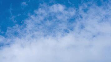 Time lapse of cumulus clouds moving in a blue sky. Beautiful blue sky with soft white clouds time lapse for abstract background. video