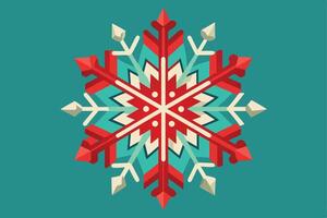 A snowflake is shown on a green background vector