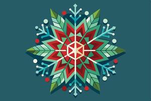 A snowflake design on a blue background vector