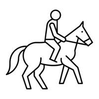 Horseback Riding Icon Black and White Illustration Design. vector
