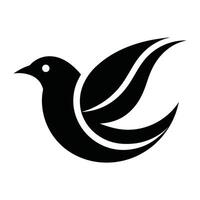 Bird Logo Black and White Icon Illustration. vector