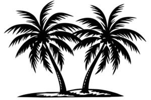 Palm trees on an island vector