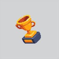 Pixel art illustration Winner Trophy. Pixelated Trophy Champion. Winner Trophy Champion icon pixelated for the pixel art game and icon for website and game. old school retro. vector